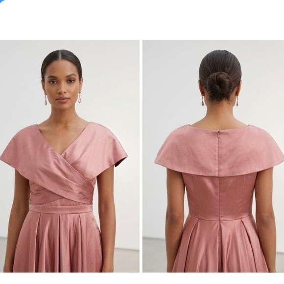 Ivy City Co Rose Satin Fit-and-Flare Midi Formal Dress - Picture 2 of 11